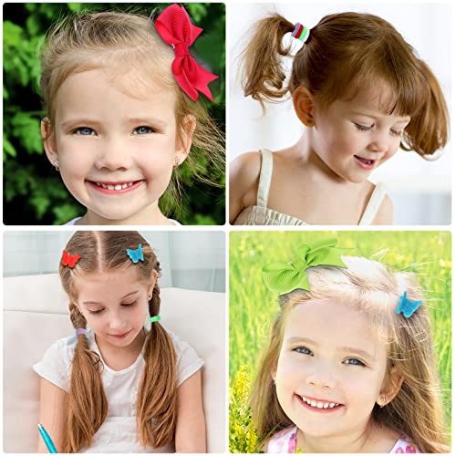 Acessórios para cabelos Zeyune 320 PCs para meninas de fita elástica arcos de cabelo borboleta clipes de cabelos multicoloridos