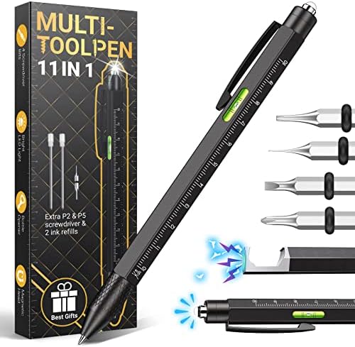 STOCKING STOCKERS PARA MEN Multitool Pen - Presentes para homens 11 em 1 Gadgets de ferramentas legais Presente de dia de aniversário