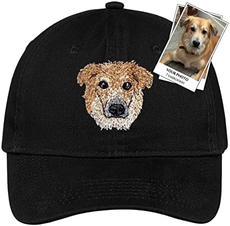 Mãe de cachorro personalizada pai bordado chapéu, chapéu de retrato personalizado de animais de estimação da sua foto de animais