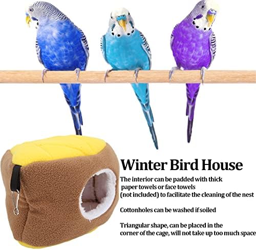 Entushri pássaro casa de inverno pássaros quentes casa pendurada ninho de pássaro para papagaio pássaros animais de estimação