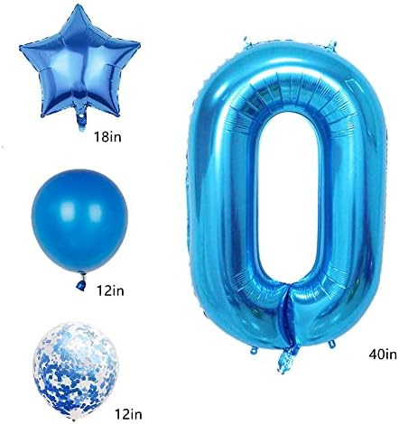 35º material de festas de decorações de aniversário, número 35 de balão azul, banheiro gigante de 40 polegadas Mylar 35º balões decoração para homens e mulheres, grandes números de hélio 35 balão para suprimentos para eventos de 35 anos