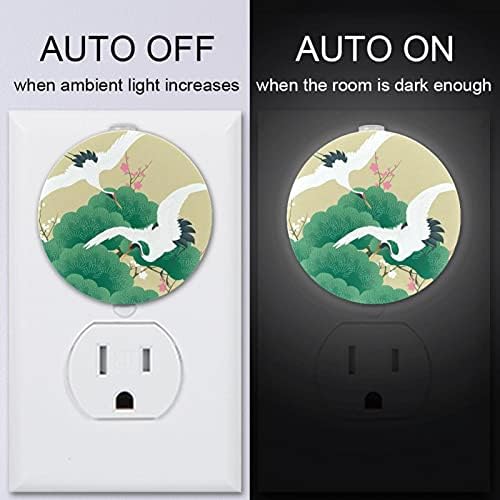 2 Pacote de plug-in Nightlight LED Night Light com Dusk-to-Dawn para o quarto das crianças, viveiro, cozinha, pássaro de guindaste