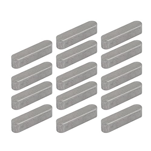 UXCELL® 18mmx4mmx4mm 304 Chave de aço inoxidável Chave -chave de caldo de calda terminada 14pcs