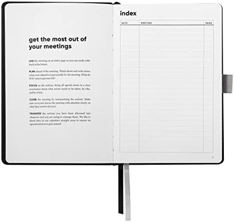 Caderno de reunião da Hustle Co. para o trabalho com itens de ação Clever Hardcover Journal para reuniões mais produtivas