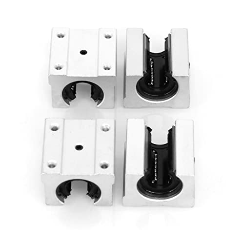 4pcs SBR16UU Bloco de rolamento linear para trilho de guia linear de 16 mm, peças de roteador CNC de alumínio