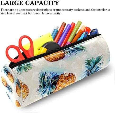 Caixa de lápis Guerotkr, bolsa de lápis, bolsa de lápis, estética da bolsa de lápis, padrão de frutas de abacaxi retro semestradas