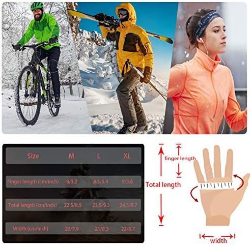 OHWHOA Luvas de tela de toque anti-deslizamento Luvas de ciclismo Luvas esportivas Luvas de inverno para homens Mulheres