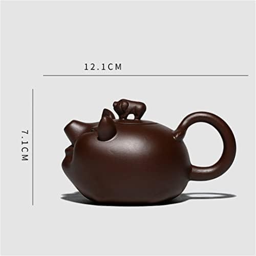 Ccbuy artes de lama roxa porco de lama criativa Creme Ceramic Animal Shape Tule Kung Fu Kettle Conjunto de chá