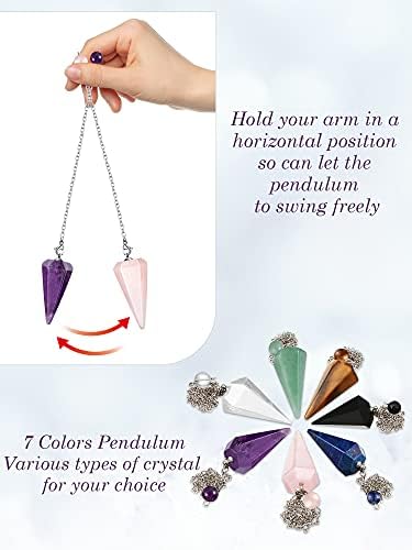 Crystal pendulums chakra reiki cura pingentes para adivinhação doe jóias de pêndulo de quartzo para homens homens
