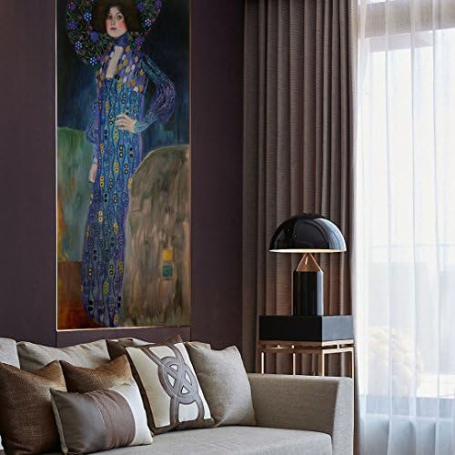 Retrato de Emilie Floge - Gustav Klimt pintada à mão Reprodução de pintura a óleo, vestido de vestido linda, sala de estar de bairro grande decoração de arte de parede