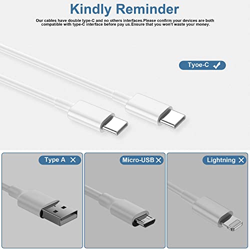 Cabo USB C para USB C 100W, [2ft 3ft] Tipo C para Tipo C Super Fast Charging Cord, compatível com Samsung Galaxy S22/S21/S20/Ultra