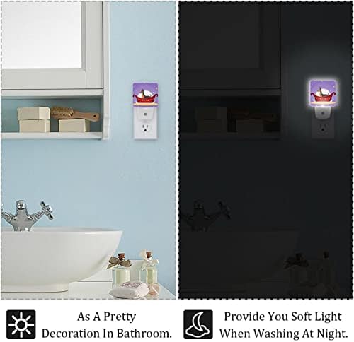 2 Pacote quente Warm LED LED Nightlight Cartoon Doberman com sensor de tempo de prática do anoitecer Ideal para o berçário