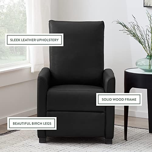 Edenbrook Adams Round Arm Black Recllinener Cadeira - Cadeira da sala de estar, preto