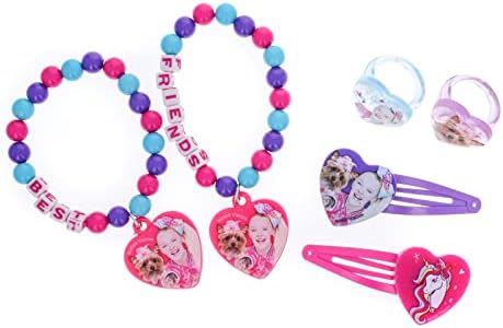 Acessórios H.E.R Nickelodeon JoJo Siwa 6pc Girls BFF Jóias de moda Acessórios para cabelos Conjunto com bracelets Ring Hair Clips, multicolor