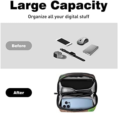 Organizador eletrônico Small Travel Cable Organizer Bag para discos rígidos, cabos, carregador, USB, cartão SD, animal de ouriço
