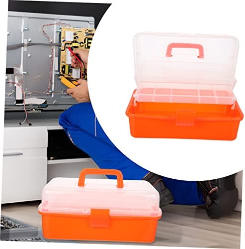 Caixa de armazenamento de três camadas stobok caixa de peças pequenas caixa de organizador caixa portátil caixa de ferramentas dobrável caixa de armazenamento limpeza de limpeza de balde de limpeza de balde caddy laranja de ferramenta de ferramenta