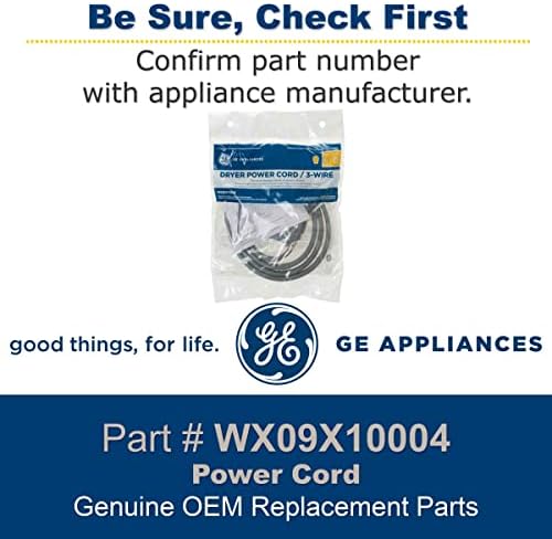 GE WX09X10004 Cabo de alimentação OEM genuíno para secadores GE