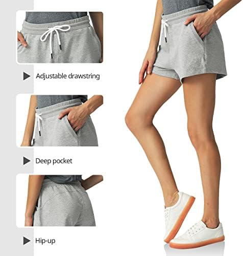 Shorts de suor especialMagic para mulheres shorts de algodão com bolsos correndo para os corredores de suor de lounge