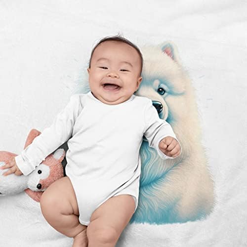 Capinho de bebê de rosto de cachorro - cobertor de bebê gráfico de animais - cobertor de bebê fofo de design