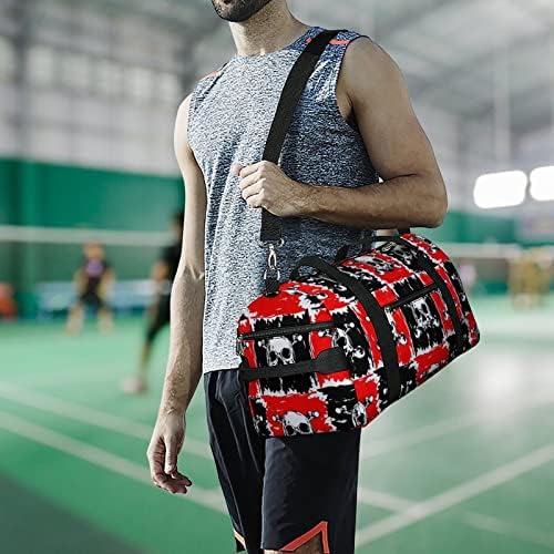 Pirata Skull Gym Bag Bag Bag Duffel Bag com compartimento de sapatos para férias esportivas para o Weekender