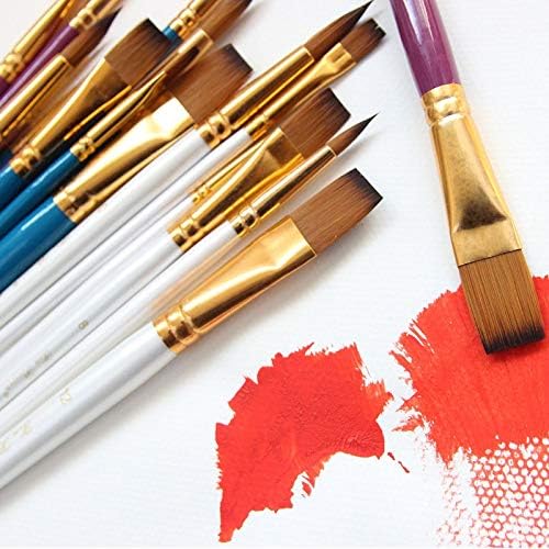 Qjpaxl 6pcs maçaneta de madeira acrílico aquarela ferramentas de desenho de caneta artista pincel pincel nylon pintura