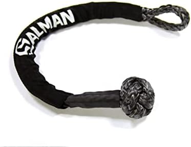Salman 12mm de manilha macia sintética Uhmwpe corda com manga de proteção preta para o caminhão SUV ATV Recuperação Off-Road