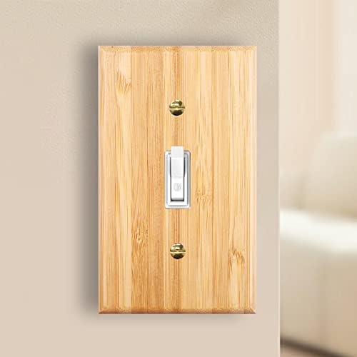 Placa de chave de luz de alteração única de madeira de madeira cru