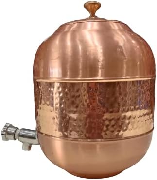 Tendências únicas de 5 litros de dispensador de água de cobre com 1 litro com 1 vidro de cobre e suporte, cobre puro e benefícios