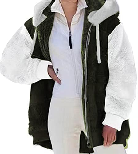 Jaqueta de flanela Mulheres, 2022 Winter Slave Longa Fuzzy Fuzzy Front Front Cardied Cardigans Jacket