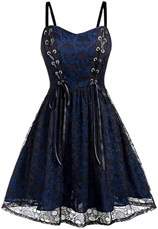 Mulheres uma linha Vestido preto Retro Halloween Sling Sling Vestidos de malha de malha vintage Retro Dress Woman Plus Size Size