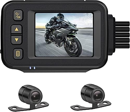 Câmera de traço de motocicleta Obest, câmera de motocicleta Dash Cam 720p Dual Ahd traseiro traseiro traseiro com 2 ''
