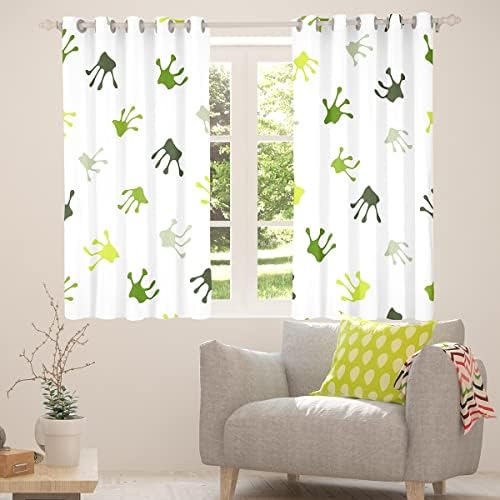 Cortinas de janela de sapo pegadas de sapo cortina cortina de janela tropical cortinas de janela para crianças meninos decoração