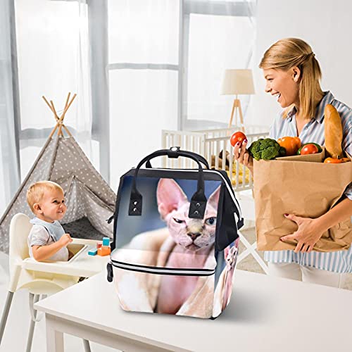 Engraçado Sfynx Gato Smasietos de uma bolsa de fraldas eys Backpack Mummy Backpack de grande capacidade Bolsa de viagem para