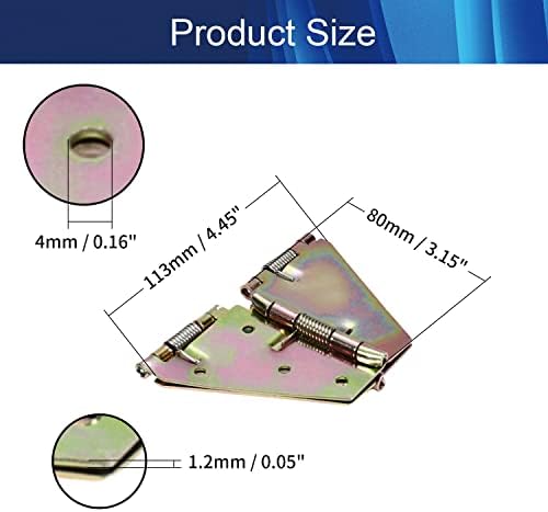 JUTAGOSS 4PCS Folhas resistentes Tabela dobrável Suporte de dobradiça de 4.5 polegadas Hardware de dobradiças de cozinha