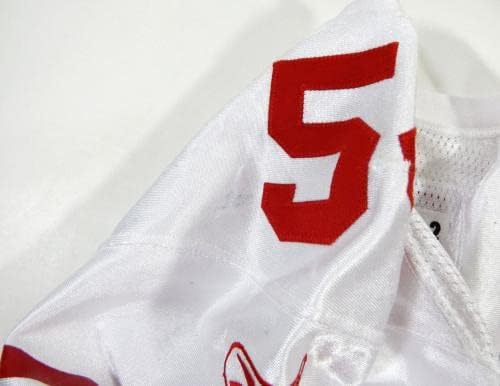 2009 San Francisco 49ers Marques Harris 54 Game usou White Jersey 44 DP26468 - Jerseys de Jerseys usados ​​na NFL não