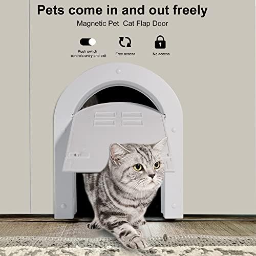 Porta interior da porta do gato abeleak, bloqueio de 2 vias portas de gato interno para gatos até 20 libras