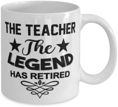 Professor caneca, a lenda se aposentou, idéias de presentes exclusivas para professores, copo de chá de caneca de café branco