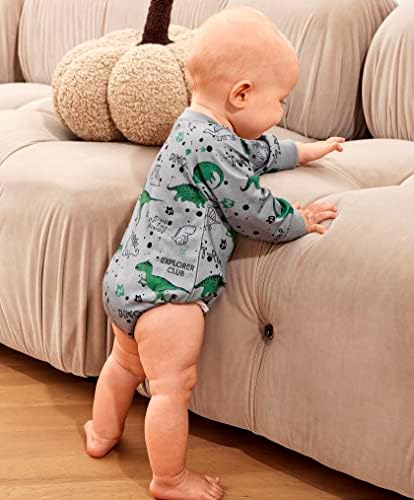 WeixInBuy recém-nascido garoto de menina roupas de bebê de manga comprida Dinosaur Rodper de grandes dimensões roupas infantis