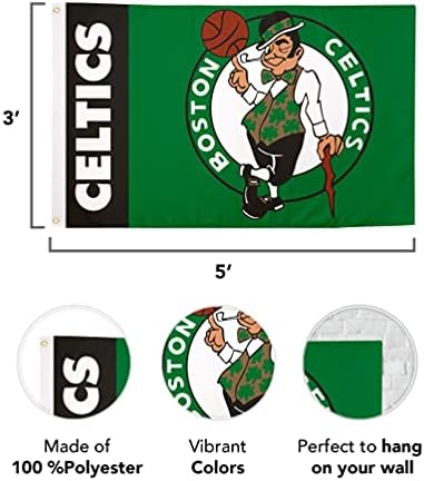 Desert Cactus Boston Celtics Equipe NBA National Basketball Association poliéster interno externo 3 pés x 5 pés bandeira