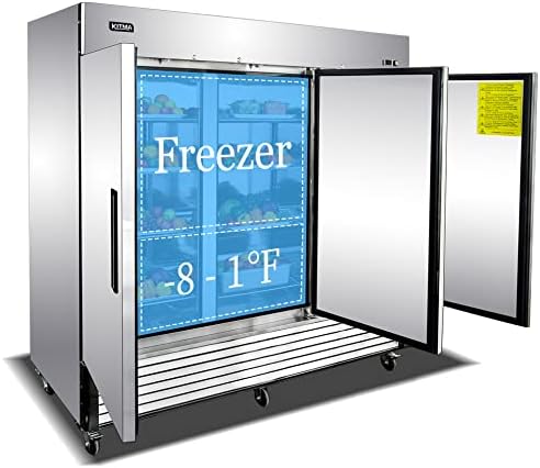Freezer comercial de 85 Kitma 85 Freezer de três portas - Freezer na vertical com luz LED, 72 pés cúbicos