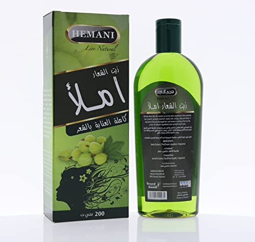 Óleo de cabelo de Hemani Amla Eu promove o crescimento do cabelo I Prevê a caspa e o efeito de resfriamento no couro cabeludo I 200ml Complete Hair Care