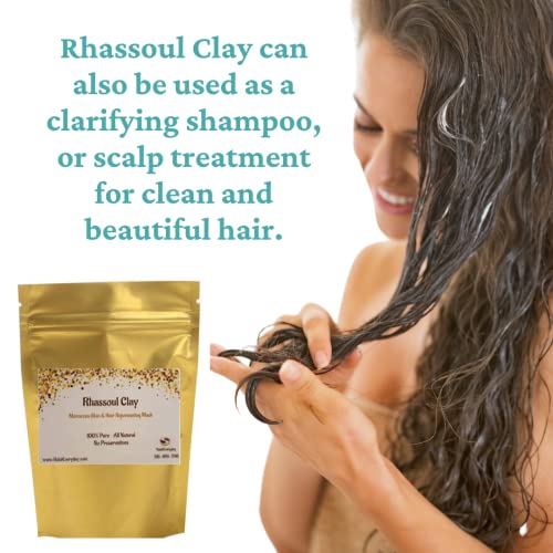 Halaleveryday Rhassoul Clay 1/2 lb - desintoxicando e rejuvenescedor de argila - argila de lava marroquino - Ótimo para cabelos - Facial