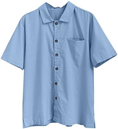 Mens Solid Tshirts Slima curta Button Down Sirl Holiday Lappel Grande e Altos Camisetas Columbia para Homens