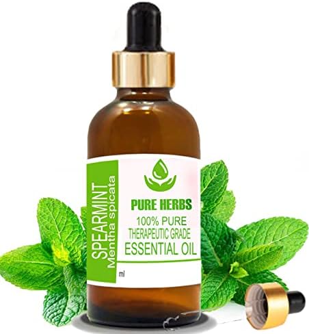 Ervas puras Spearmint Pure & Natural Therapeautic Grade Essential Oil com conta -gotas 50ml