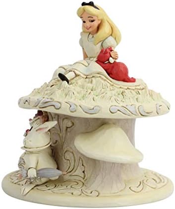 Tradições da Enesco Disney por Jim Shore White Woodland Alice no País das Maravilhas Feliz, 7 polegadas, multicolor