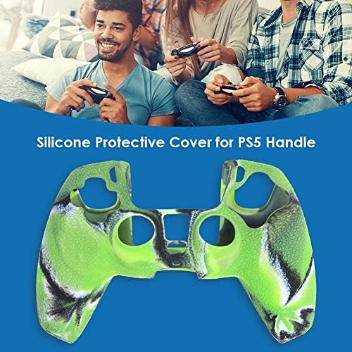 PS5 manuseio de silicone, textura de couro camuflagem de capa de silicone para PS5 Wireless Controller