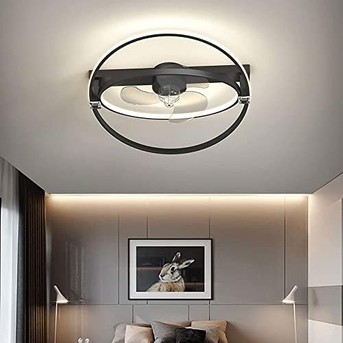 LED MXYSP LED 80W Lâmpada de teto invisível com ventilador reversível 3 folha 3 cores 6 Velocidade Led Silent Fan Candelier