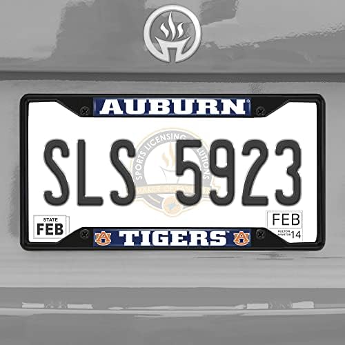 Fanmats 31246 Auburn Tigers Metal Plate Plate Frame Black acabamento