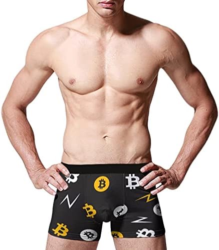 Bitcoin Pattern de roupa íntima masculina Casual boxer