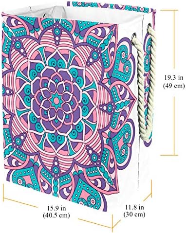 19.3 cesto de lavanderia livre cesto sujo cesto dobrável para o escritório da universidade de berçário da casa Mandala boho Florals